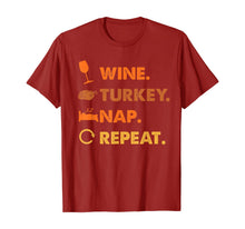 Ladda upp bild till gallerivisning, Funny Wine Turkey Nap Repeat Thanksiving Lover Gifts T-Shirt 916081