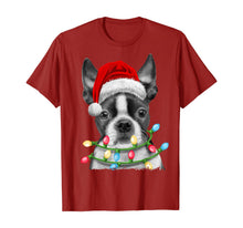 Ladda upp bild till gallerivisning, Funny shirts V-neck Tank top Hoodie sweatshirt usa uk au ca gifts for Boston Terrier Santa Christmas Tree Lights Xmas Gifts Boys T-Shirt 540146