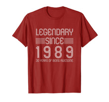Ladda upp bild till gallerivisning, Funny shirts V-neck Tank top Hoodie sweatshirt usa uk au ca gifts for 30th Birthday T Shirt - 30 Years Of Being Awesome Since 1989 1559315