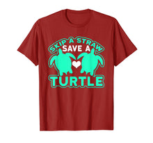 Ladda upp bild till gallerivisning, Funny shirts V-neck Tank top Hoodie sweatshirt usa uk au ca gifts for Skip A Straw Save A Turtle Graphic Turquoise T-Shirt 2669683