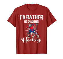Ladda upp bild till gallerivisning, Funny shirts V-neck Tank top Hoodie sweatshirt usa uk au ca gifts for I'd Rather Be Playing Hockey Dabbing Goalie Shirt Boys BZR 3209437