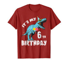 Ladda upp bild till gallerivisning, It's My 6th Birthday Dinosaur Party Shirt for Boy Age 6 2071196