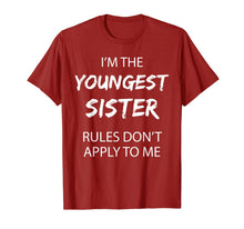 Ladda upp bild till gallerivisning, Youngest Sister Shirt Rules Don't Apply To Me Funny Sibling T-Shirt-1077586