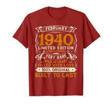 Ladda upp bild till gallerivisning, February 1940 Shirt 80 Years Old 80th Birthday Gifts T-Shirt-1285668
