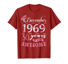 Ladda upp bild till gallerivisning, Birthday Gifts Floral Tee for Womens Born in December 1969 T-Shirt 1140919