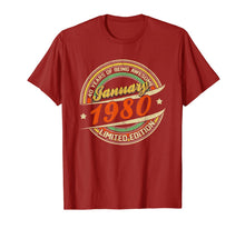 Ladda upp bild till gallerivisning, Funny shirts V-neck Tank top Hoodie sweatshirt usa uk au ca gifts for Born In JANUARY 1980 Limited Edition 40th Birthday Gifts T-Shirt 996655