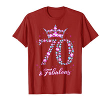 Ladda upp bild till gallerivisning, 70 years old & Fabulous Funny Womens 70th Birthday Gifts T-Shirt-354860
