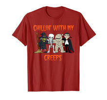 Ladda upp bild till gallerivisning, Chillin With My Creeps Vampire Halloween Skeleton Witch Gift T-Shirt 47096