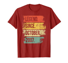 Ladda upp bild till gallerivisning, Legend Since October 2007 12th Birthday Gifts 12 Year Old T-Shirt 206848