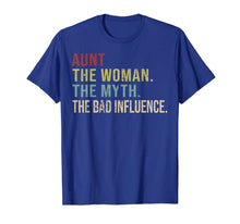 Ladda upp bild till gallerivisning, Vintage Aunt The Woman The Myth The Bad Influence T-Shirt 304334