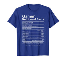 Ladda upp bild till gallerivisning, Gamer Nutritional Facts Novelty Video Game Lover T-Shirt 124086