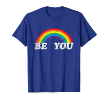 Ladda upp bild till gallerivisning, Retro LGBT T-Shirt| Cool Distressed Tops| Be You Rainbow Tee T-Shirt 95409