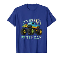 Ladda upp bild till gallerivisning, Funny shirts V-neck Tank top Hoodie sweatshirt usa uk au ca gifts for Kids 4 Year Old Birthday Boy Gift Monster Truck Shirt I 4th 3964851