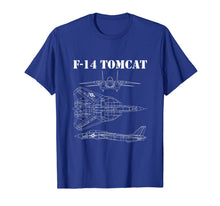 Ladda upp bild till gallerivisning, Vintage White F14 Tomcat Airplane Schematic F-14 Jet T-Shirt-1167957