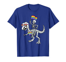 Ladda upp bild till gallerivisning, Halloween LGBT Tshirt T Rex Dinosaur Skeleton Gay Pride T-Shirt 253456