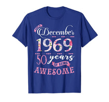 Ladda upp bild till gallerivisning, Birthday Gifts Floral Tee for Womens Born in December 1969 T-Shirt 1140919
