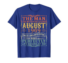 Ladda upp bild till gallerivisning, 1969 Man Myth Legend August 50th Bday Gifts 50 yrs old T-Shirt 250943