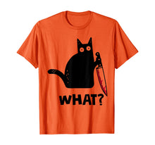 Ladda upp bild till gallerivisning, WHAT Murderous Cat With Knife Halloween Costume T-Shirt 120437