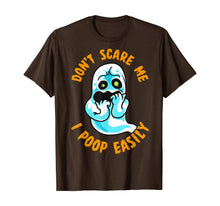 Ladda upp bild till gallerivisning, Don't Scare Me I Poop Easily Funny Halloween Fearful Ghost T-Shirt 325333