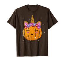 Ladda upp bild till gallerivisning, Cute Unicorn Pumpkin Funny Halloween Thanksgiving Gift T-Shirt 203969