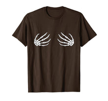 Ladda upp bild till gallerivisning, Halloween Womens Boob Skeleton Hand Shirt 105865