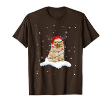 Ladda upp bild till gallerivisning, Pomeranian With Santa Hat Christmas Lights Reindeer Gift T-Shirt-2044121