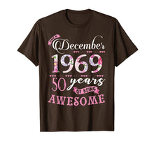 Ladda upp bild till gallerivisning, Birthday Gifts Floral Tee for Womens Born in December 1969 T-Shirt 1140919
