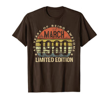 Ladda upp bild till gallerivisning, 40 Year Old Gifts March 1980 Limited Edition 40th Birthday T-Shirt-145462