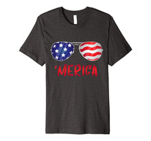 Ladda upp bild till gallerivisning, Merica USA Flag 4th of July Sunglasses Outfit Women Men Gift Premium T-Shirt 1455412
