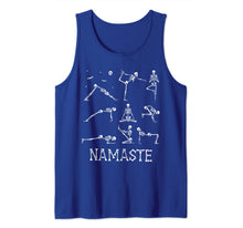 Ladda upp bild till gallerivisning, Funny Namaste Skeleton Yoga Skull Halloween Hippie Peace Tank Top 115675
