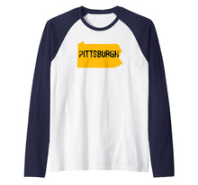 Ladda upp bild till gallerivisning, Pittsburgh PA Pennsylvania Distressed Men Women Gift Raglan Baseball Tee 859234