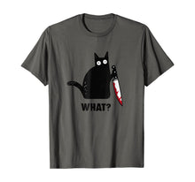 Ladda upp bild till gallerivisning, What Murderous Cat Holding Knife Funny Halloween Costume T-Shirt 99432