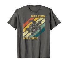 Ladda upp bild till gallerivisning, Skip A Straw Save A Turtle Vintage Retro T-Shirt T-Shirt 232920