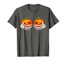 Ladda upp bild till gallerivisning, Skeleton Hands On Chest Pumpkin Boobs - Halloween costumes T-Shirt 752401