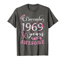 Ladda upp bild till gallerivisning, Birthday Gifts Floral Tee for Womens Born in December 1969 T-Shirt 1140919