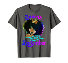 Ladda upp bild till gallerivisning, Queens Born September Shirt Black Girl Virgo Libra Birthday T-Shirt 142867