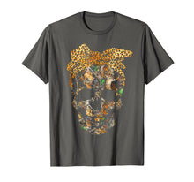 Ladda upp bild till gallerivisning, Hunting Camouflage Skull with Leopard Bandana Halloween T-Shirt 379262