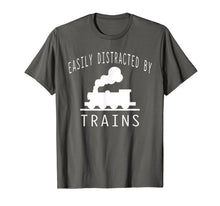 Ladda upp bild till gallerivisning, Funny shirts V-neck Tank top Hoodie sweatshirt usa uk au ca gifts for Easily Distracted By Trains T-Shirt Hobby Train Lover Gifts 1895776