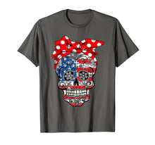 Ladda upp bild till gallerivisning, Sugar Skull American Flag Red Bow 4th Of July Independence 163296