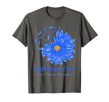 Ladda upp bild till gallerivisning, Faith Hope Love Colon Cancer Awareness Flower Blue Gifts T-Shirt-472196