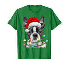 Ladda upp bild till gallerivisning, Funny shirts V-neck Tank top Hoodie sweatshirt usa uk au ca gifts for Boston Terrier Santa Christmas Tree Lights Xmas Gifts Boys T-Shirt 540146