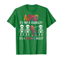 Ladda upp bild till gallerivisning, ADHD It's Not Disability It's A Different Ability Skeleton T-Shirt 126435