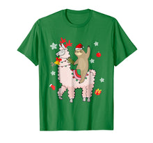 Ladda upp bild till gallerivisning, Funny shirts V-neck Tank top Hoodie sweatshirt usa uk au ca gifts for Santa Sloth Riding Llama Reindeer Christmas T-shirt 1345602