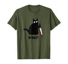 Ladda upp bild till gallerivisning, What Murderous Cat Holding Knife Funny Halloween Costume T-Shirt 99432