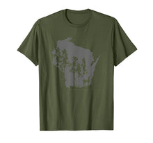 Ladda upp bild till gallerivisning, Proud Wisconsin Deer Hunter State Map Outline T-Shirt 30819258