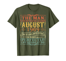 Ladda upp bild till gallerivisning, 1969 Man Myth Legend August 50th Bday Gifts 50 yrs old T-Shirt 250943