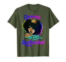 Ladda upp bild till gallerivisning, Queens Born September Shirt Black Girl Virgo Libra Birthday T-Shirt 142867