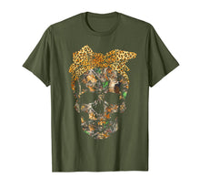 Ladda upp bild till gallerivisning, Hunting Camouflage Skull with Leopard Bandana Halloween T-Shirt 379262