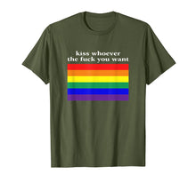 Ladda upp bild till gallerivisning, Funny shirts V-neck Tank top Hoodie sweatshirt usa uk au ca gifts for Kiss Whoever The Fuck You Want T-Shirt LGBT Flag 409429