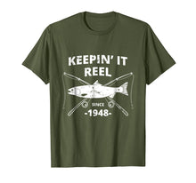 Ladda upp bild till gallerivisning, Funny shirts V-neck Tank top Hoodie sweatshirt usa uk au ca gifts for Keepin It Reel Since 1948 71st Birthday Fishing Gift T-Shirt 1899902